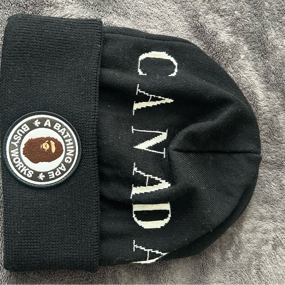 Canada Goose Bape Black and White Knit Hat